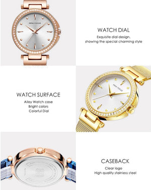 Everyday.Discount womens exquisite watches mesh strap crystal rhinestones inlay fashionable everyday wear mood tracker watch for instagram tiktok pinterest facebook.women