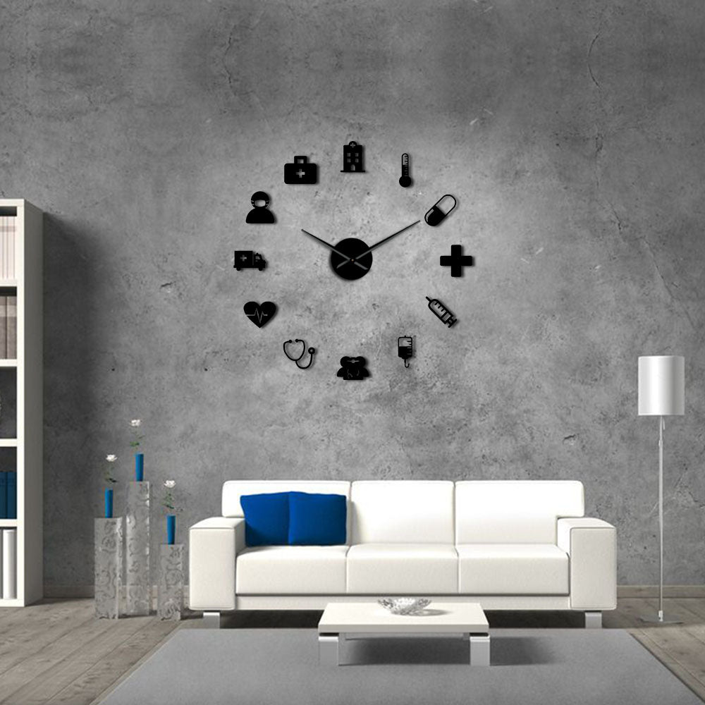 Everyday.Discount wall clocks medicine wallart interior medical clinic heathcare wallsticker clock giant frameless diy pasting clocks wallsticker acrylic mirror decorative wall interior deco analog not thicking quartz movement impressive wallclock