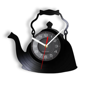 Everyday.Discount kitchen clock old style teapot wall clocks coffeecorner wall mounted clocks interior custom designed deco clock analog not thicking ledlight vs quartz movement frameless luminous wallclock 