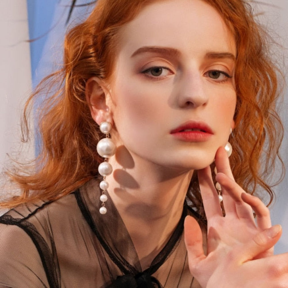 Everyday.Discount pearl earrings women circel hanging oversize hoops earring jewelry