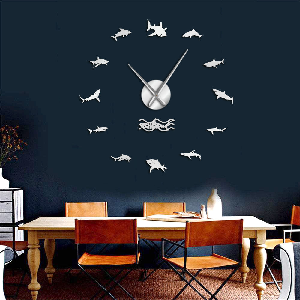 Everyday.Discount wall clocks ocean sharks wallart nautical interior sea diy wallsticker clock giant frameless shark clocks wallclock wallsticker acrylic mirror wall designed deco analog not thicking quartz movement impressive wallclock