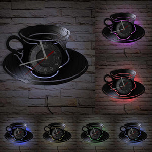 Everyday.Discount kitchen clock old style teapot wall clocks coffeecorner wall mounted clocks interior custom designed deco clock analog not thicking ledlight vs quartz movement frameless luminous wallclock 