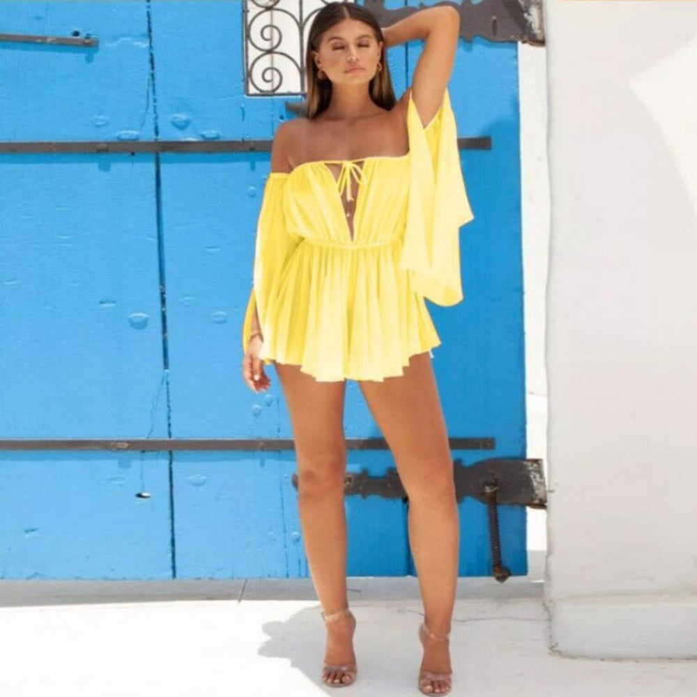 EveryDay.Discount women summer beach style dresses above knee length elastic with sleeves u.s.a. europe style beach vacation summerwear dresses 