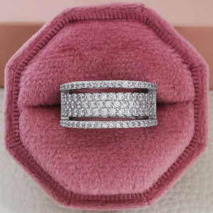 Everyday.Discount women rings cubic zirconia inlay silver color rhinestone crystal rings women's artificial diamond bridal street night fashionable pinterest facebook.discounted tiktok everyday wear rings  