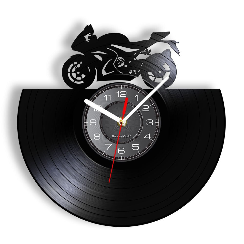 Everyday.Discount wallclock american style classical motorcycle wallart bikers clock wall clocks unique designed decoration analog not thicking ledlight quartz movement frameless luminous wallclock 