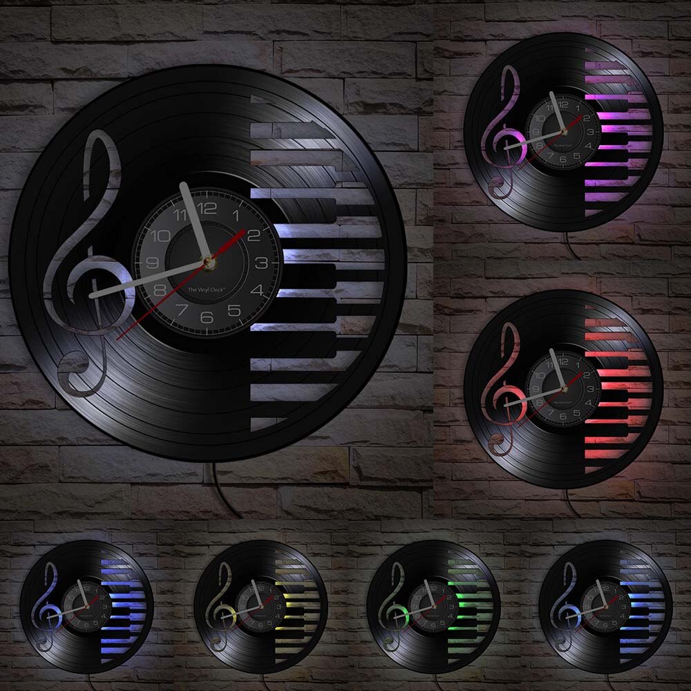 Everyday.Discount wallclock music instruments designed clock music notes melody musicians ledlight wall clocks unique designed decoration analog not thicking quartz movement frameless luminous wallclock music instruments designed clock 