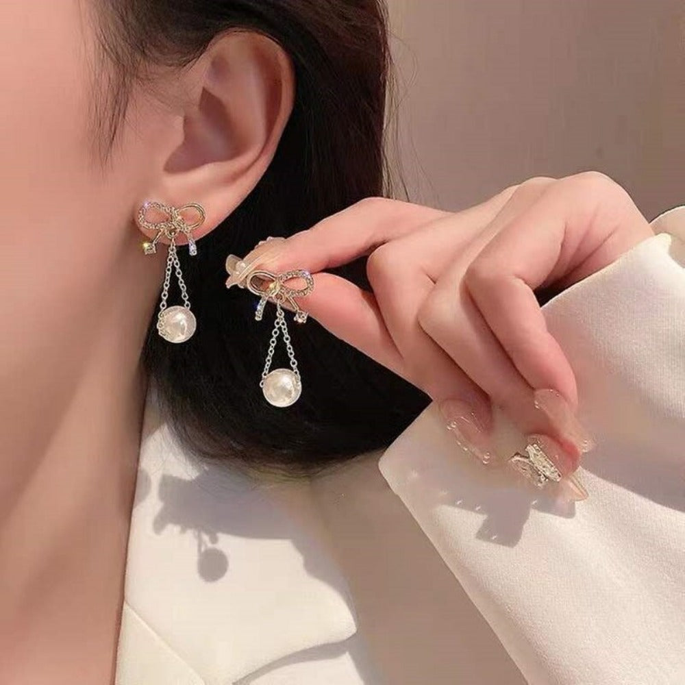 Everyday.Discount women's earrings cheap prices celebrity tassels crystal jewelry earrings earrings cubic zircon stones ear rings crystal bowknot various colors eye-catching gifts for women  