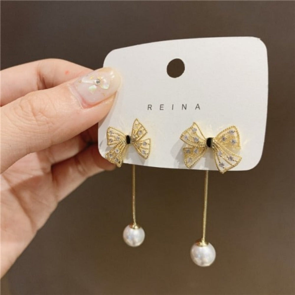 Everyday.Discount women's earrings cheap prices celebrity tassels crystal jewelry earrings earrings cubic zircon stones ear rings crystal bowknot various colors eye-catching gifts for women  
