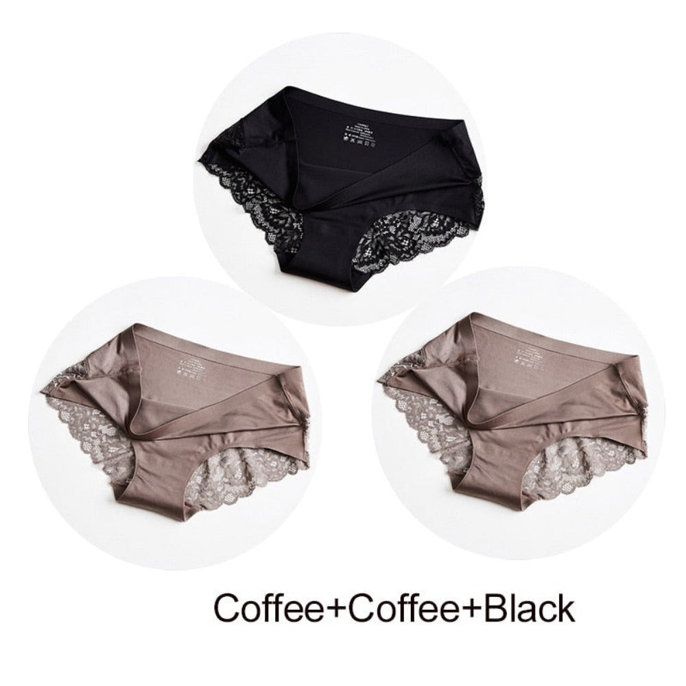 Everyday.Discount multipack three pcs women's floral lace panties comfortable breathable lace seamless briefs vs  hipster everyday wear u.s.a. europe style briefs panties elasticity temptation middle-waist underpant women 