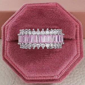 Everyday.Discount women rings cubic zirconia inlay silver color rhinestone crystal rings women's artificial diamond bridal everyday street stylish night fashion.rin