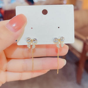 Everyday.Discount women's earrings cheap prices celebrity tassels crystal jewelry earrings earrings cubic zircon stones ear rings crystal bowknot various colors eye-catching gifts for women  
