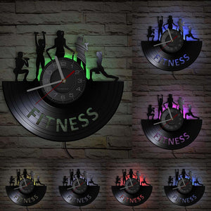 Everyday.Discount wallclock workout sports interior clock bodyhealth dumbbell designed clock unique decoration analog not thicking ledlight quartz movement frameless luminous wallclock sports workout designed clock 