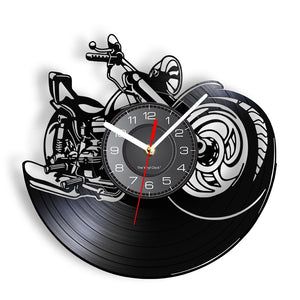 Everyday.Discount wallclock american style classical motorcycle wallart bikers clock wall clocks unique designed decoration analog not thicking ledlight quartz movement frameless luminous wallclock 