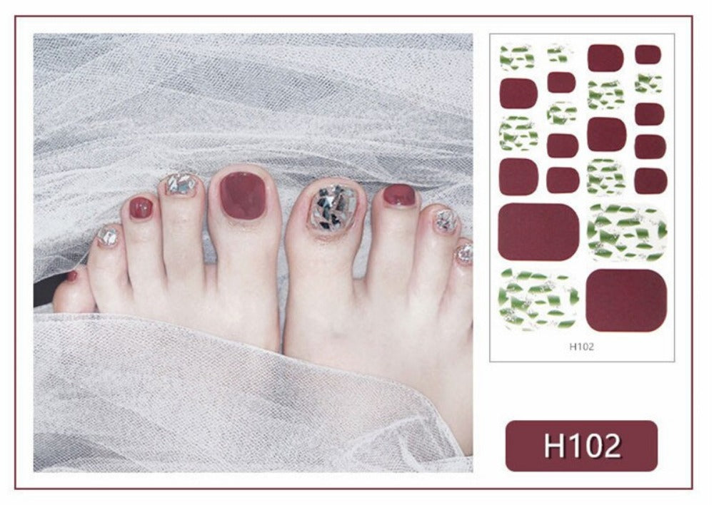 unisex toenail self adhesive decals nail wraps polish nailsticker stamps ✈️ free.shipping