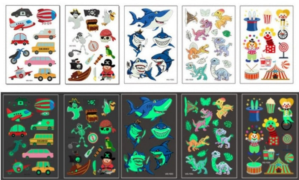 Everyday.Discount kids luminous glowing into dark decals temporary unicorn children decal cheap price cute dinosaur mermaid inicorn starry sky moon fishes turtle planes butterflies glowing decals for children