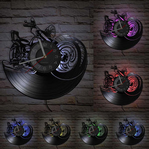 Everyday.Discount wallclock american style classical motorcycle wallart bikers clock wall clocks unique designed decoration analog not thicking ledlight quartz movement frameless luminous wallclock 