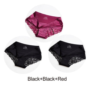Everyday.Discount multipack three pcs women's floral lace panties comfortable breathable lace seamless briefs vs  hipster everyday wear u.s.a. europe style briefs panties elasticity temptation middle-waist underpant women 