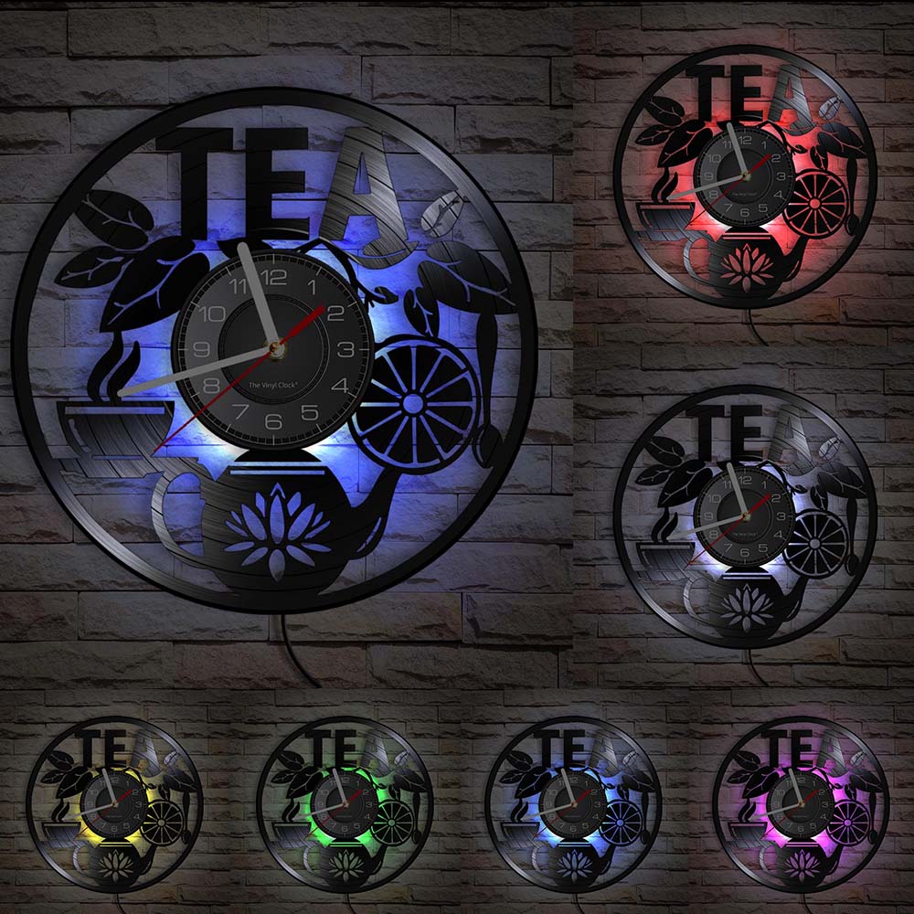 Everyday.Discount kitchen clock old style teapot wall clocks coffeecorner wall mounted clocks interior custom designed deco clock analog not thicking ledlight vs quartz movement frameless luminous wallclock 