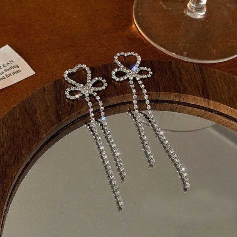 Everyday.Discount women's earrings cheap prices celebrity tassels crystal jewelry earrings earrings cubic zircon stones ear rings crystal bowknot various colors eye-catching gifts for women  