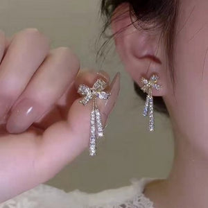 Everyday.Discount women's earrings cheap prices celebrity tassels crystal jewelry earrings earrings cubic zircon stones ear rings crystal bowknot various colors eye-catching gifts for women  