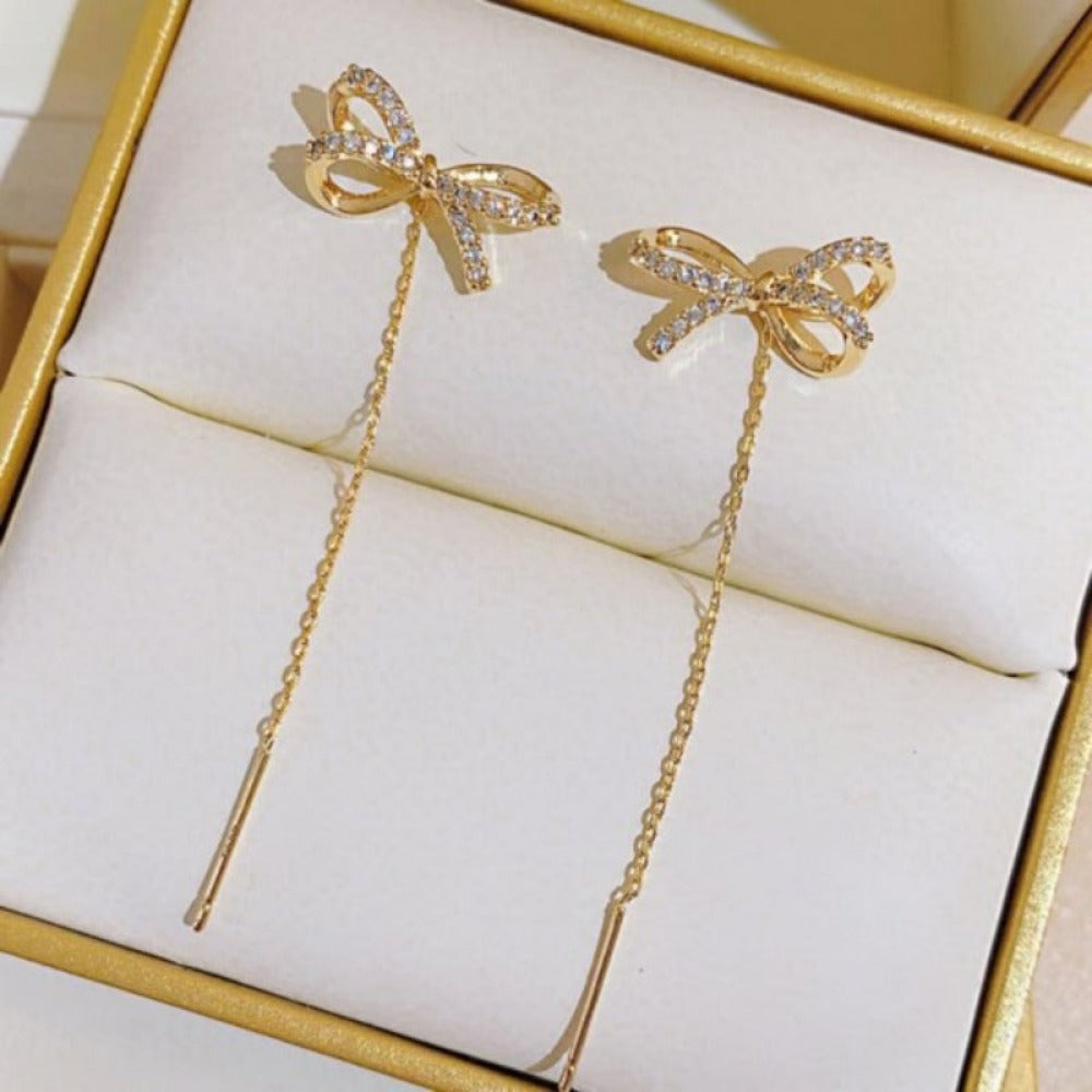Everyday.Discount women's earrings cheap prices celebrity tassels crystal jewelry earrings earrings cubic zircon stones ear rings crystal bowknot various colors eye-catching gifts for women  