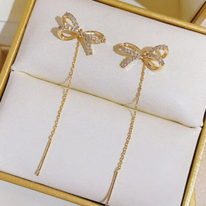 Everyday.Discount women's earrings cheap prices celebrity tassels crystal jewelry earrings earrings cubic zircon stones ear rings crystal bowknot various colors eye-catching gifts for women  