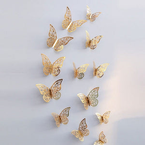 Everyday.Discount colorful interior mural butterflies wallstickers rose silver butterflies interior decoration decals adhesive kitchen furniture cafe windows realistic goldcolor wall ceiling coffeecorner cheap price cute personalized butterflies  