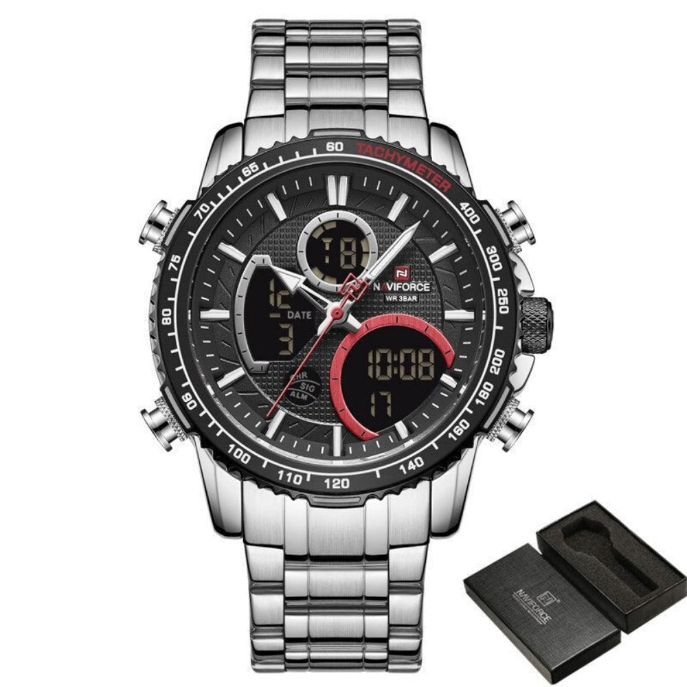 Everyday.Discount men's watches stainless chronograph analog quartz wristwatch everyday wear wristwatches