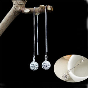 EveryDay.Discount women's earrings danglin cubic zirconia stones various crystal hanging ball round dangle hypoallergenic rhinestone ear buckle affordable jewelry