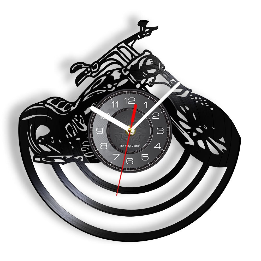 Everyday.Discount wallclock american style classical motorcycle wallart bikers clock wall clocks unique designed decoration analog not thicking ledlight quartz movement frameless luminous wallclock 