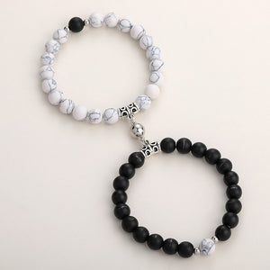 Everyday.Discount friendship couple bracelet's natural stone beads bracelets for lovers with distance magnet