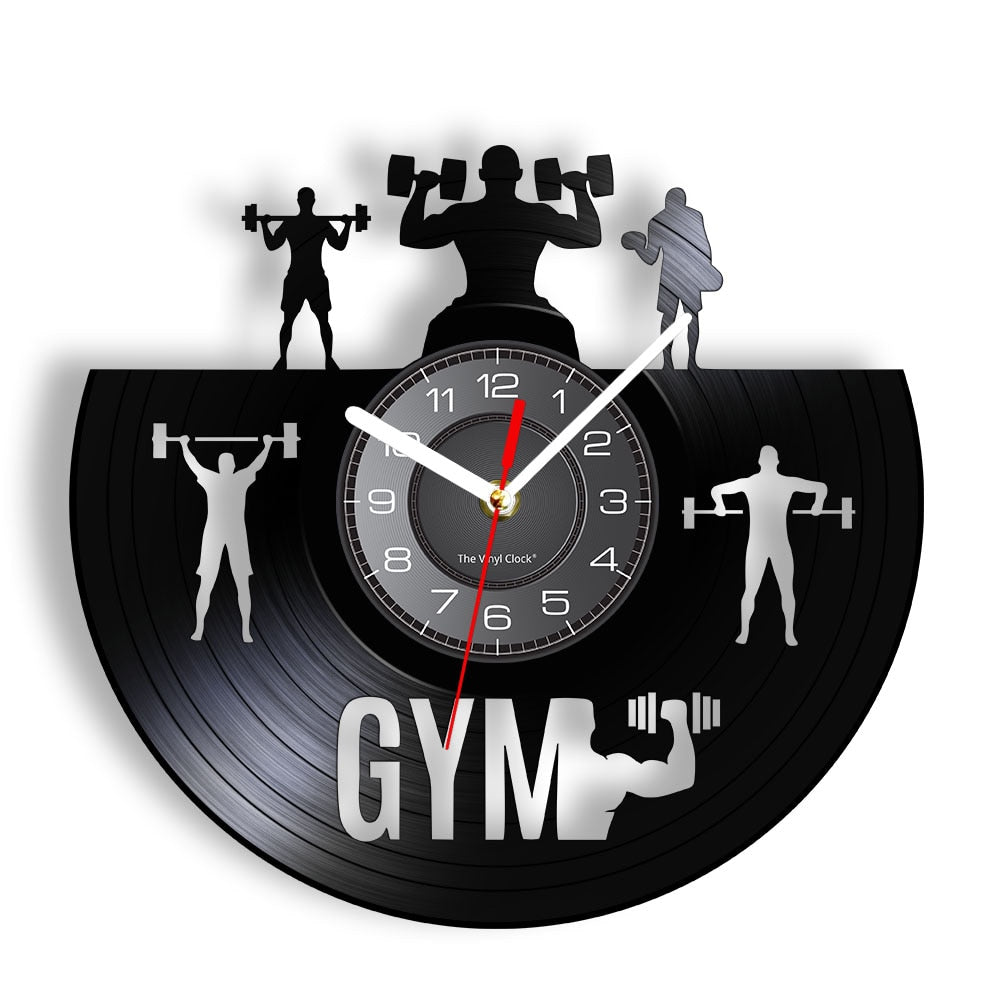 Everyday.Discount wallclock workout sports interior clock bodyhealth dumbbell designed clock unique decoration analog not thicking ledlight quartz movement frameless luminous wallclock sports workout designed clock 