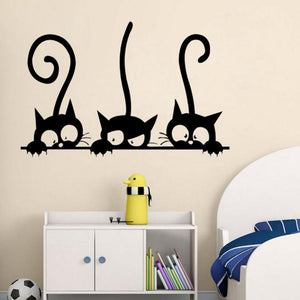 Everyday.Discount interior mural cats wallstickers dark cat interior decoration decals adhesive kitchen furniture cafe coffeecorner windows realistic wall ceiling cheap price cute personalized kitty decals   