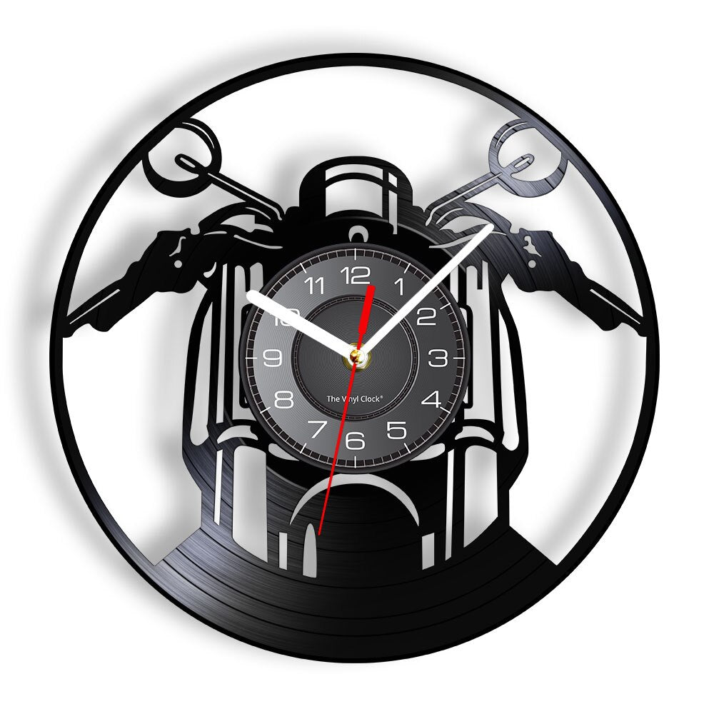 Everyday.Discount wallclock american style classical motorcycle wallart bikers clock wall clocks unique designed decoration analog not thicking ledlight quartz movement frameless luminous wallclock 