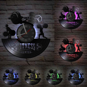 Everyday.Discount wallclock workout sports interior clock bodyhealth dumbbell designed clock unique decoration analog not thicking ledlight quartz movement frameless luminous wallclock sports workout designed clock 