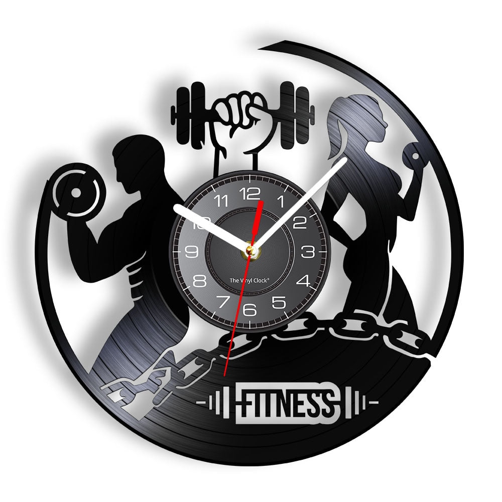 Everyday.Discount wallclock workout sports interior clock bodyhealth dumbbell designed clock unique decoration analog not thicking ledlight quartz movement frameless luminous wallclock sports workout designed clock 