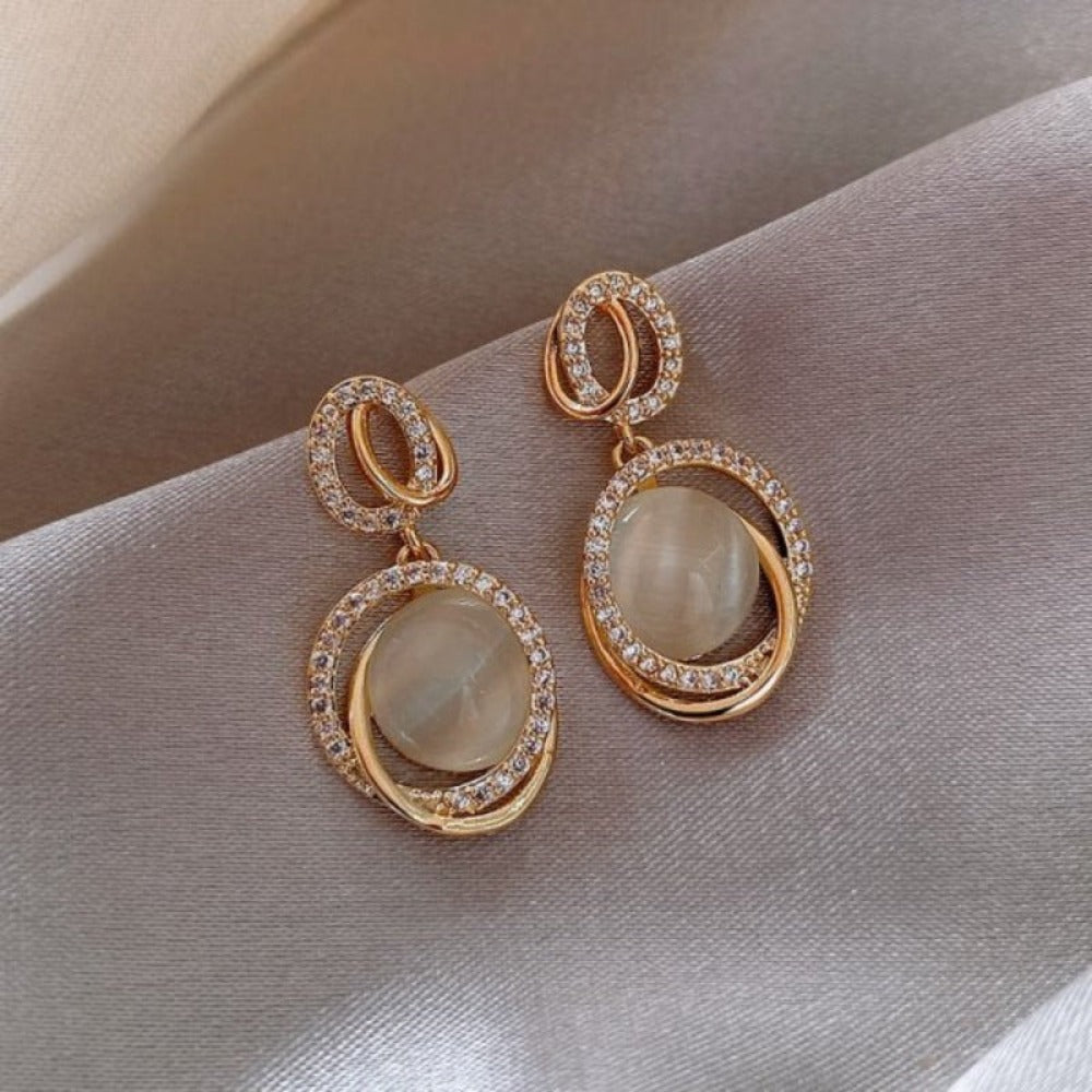 Everyday.Discount women earrings goldcolor moon starry dangle rhinestone pendants jewelry hanging pearl crystal zirconia inlay simulation pearls everyday wear cheap jewelry