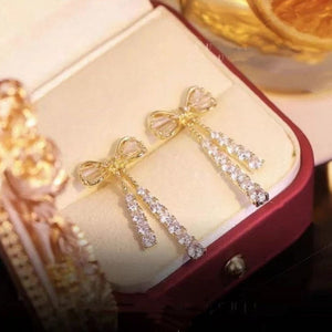 Everyday.Discount women's earrings cheap prices celebrity tassels crystal jewelry earrings earrings cubic zircon stones ear rings crystal bowknot various colors eye-catching gifts for women  