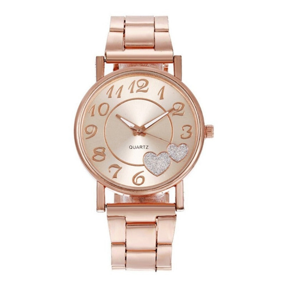 Everyday.Discount cheap women's watches rosegold silver goldcolor dark vs cute hearts inlay watch for women