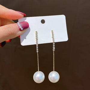 Everyday.Discount women earrings crystal jewelry vs cheap celebrity tassels earrings hanging pearl crystal zirconia fashionable zircon simulation pearl everyday wear cheap jewelry