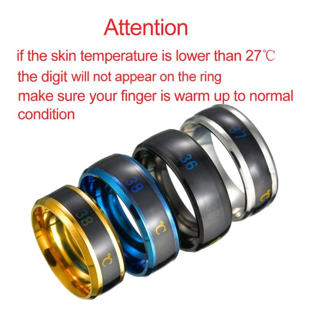 Everyday.Discount buy finger temperature rings tiktok facebook.customer rings with bodyheating measurements pinterest stainless fashionable silver blackcolor goldcolor rings instagram everyday streetwear fashionable men's jewelry rings free.shipping 