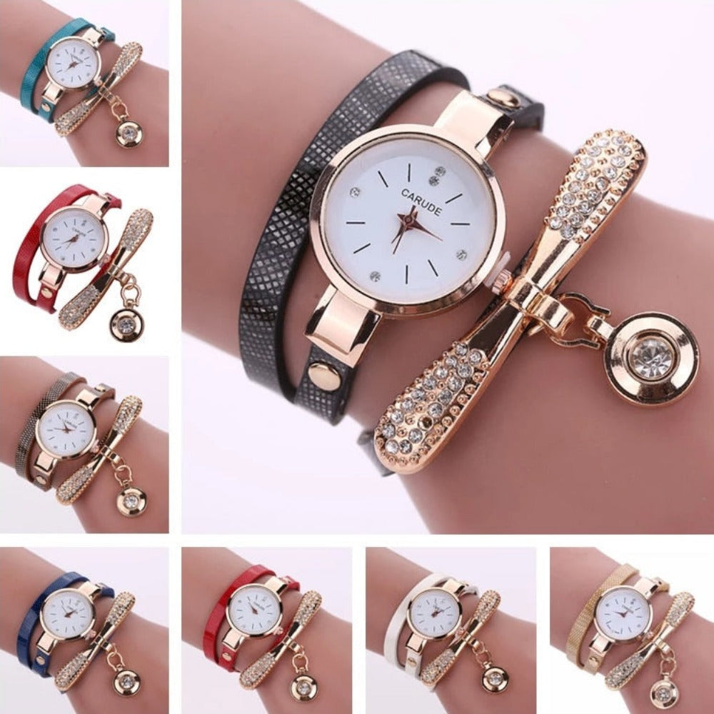 Everyday.Discount cheap women's watches wrist watch various color pu artificial leather straps cute rhinestone bangle watch for women multilayer artificial bracelets wristwatch zircon bangle exquisite everyday wear wrist watch 