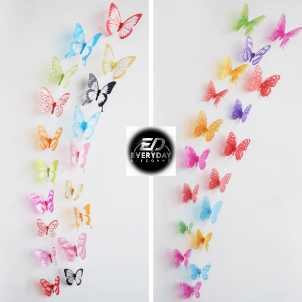 Everyday.Discount colorful interior mural butterflies wallstickers dark vs white rainbow colors butterflies interior decoration decals adhesive kitchen furniture cafe windows realistic wall ceiling coffeecorner cheap price cute personalized butterflies 
