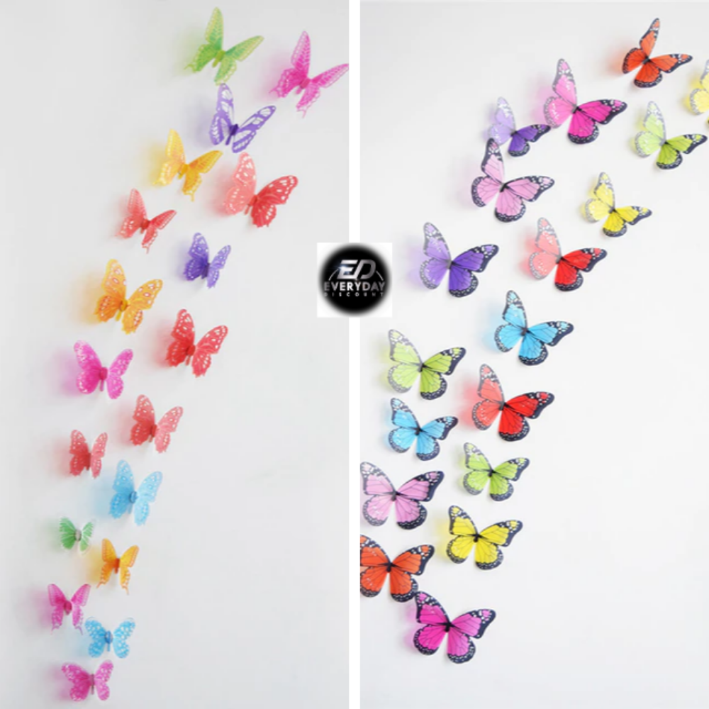 Everyday.Discount colorful interior mural butterflies wallstickers dark vs white rainbow colors butterflies interior decoration decals adhesive kitchen furniture cafe windows realistic wall ceiling coffeecorner cheap price cute personalized butterflies 