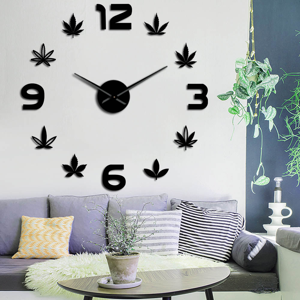 Everyday.Discount wall clocks weedleaf wallart interior marijuana leaf wallsticker clock giant frameless diy pasting clocks frameless acrylic mirror wallart interior decorative clocks wall mounted deco clock analog not thicking quartz movement impressive wallclock 