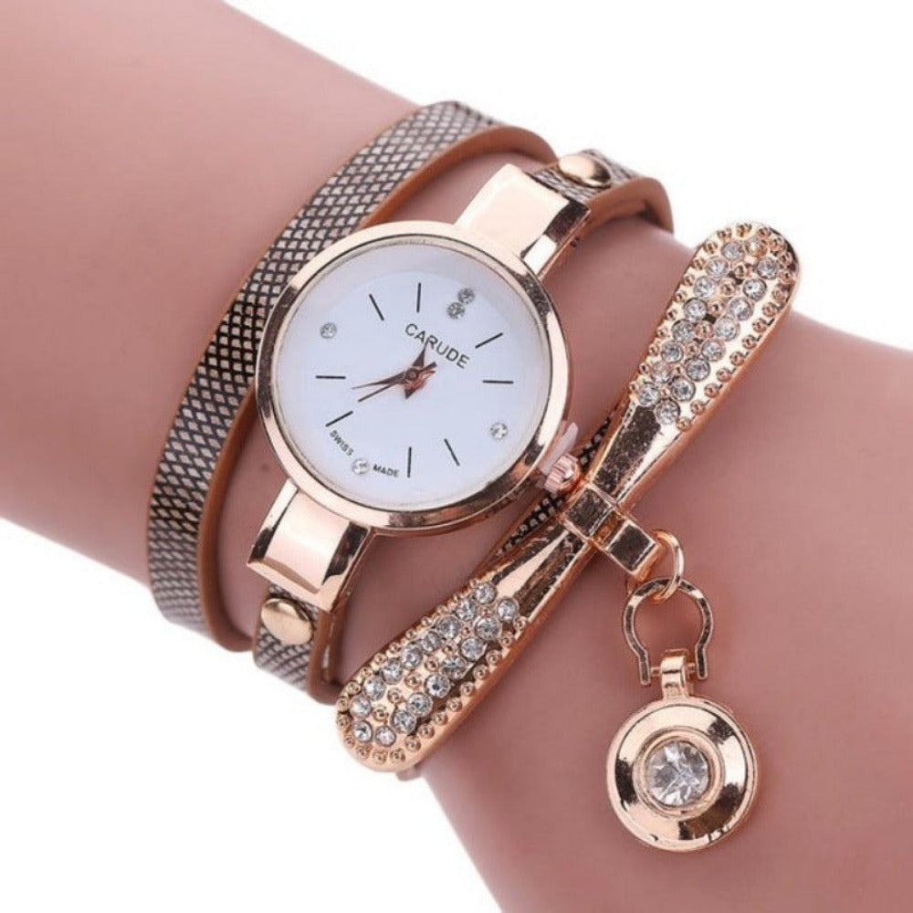 Everyday.Discount cheap women's watches wrist watch various color pu artificial leather straps cute rhinestone bangle watch for women multilayer artificial bracelets wristwatch zircon bangle exquisite everyday wear wrist watch 