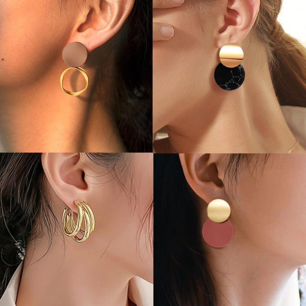 Everyday.Discount women geometric earrings asymmetry dangles triangle ear jewelry