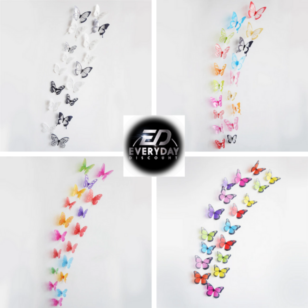 Everyday.Discount colorful interior mural butterflies wallstickers dark vs white rainbow colors butterflies interior decoration decals adhesive kitchen furniture cafe windows realistic wall ceiling coffeecorner cheap price cute personalized butterflies 