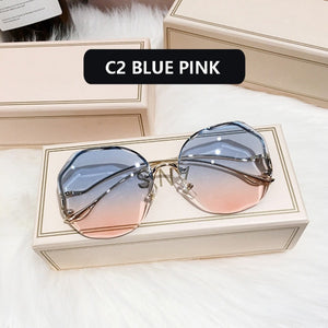 Everyday.Discount women's shade sunglasses frameless rimless sun eye glasses shades womens eyewear squared curved temple sun glasses women car driving holiday sea beach designed sunglasses everyday.discount women squared polycarbonate lenses uva  tiny round faces uva uvb cycling holiday eye glasses valentine gifts free.shipping 