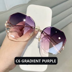 Everyday.Discount women's shade sunglasses frameless rimless sun eye glasses shades womens eyewear squared curved temple sun glasses women car driving holiday sea beach designed sunglasses everyday.discount women squared polycarbonate lenses uva  tiny round faces uva uvb cycling holiday eye glasses valentine gifts free.shipping 